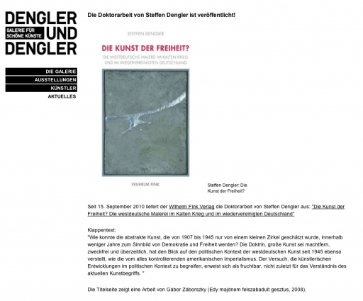 Steffen Dengler: Die Kunst der Freiheit? Wilhelm Fink Verlag